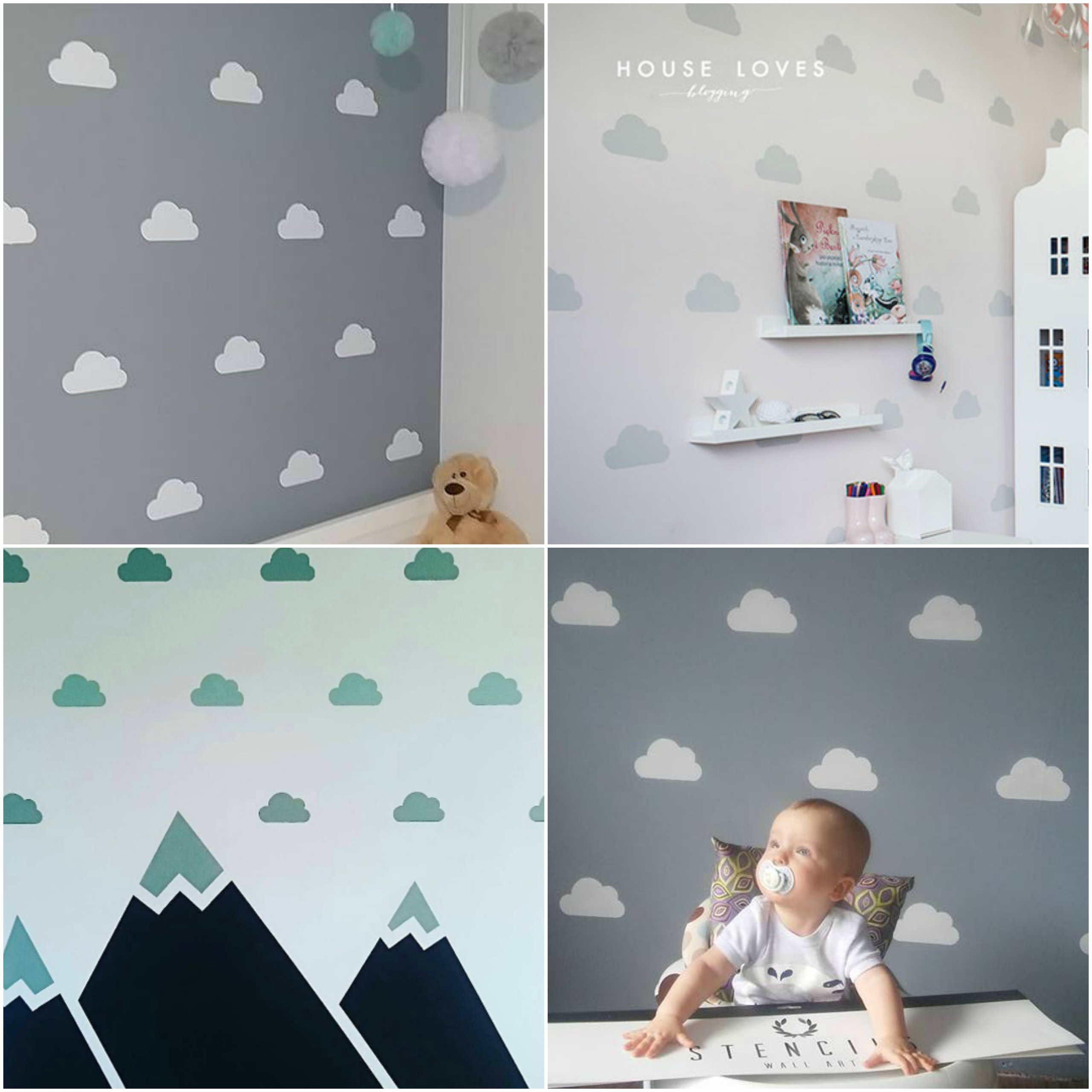 Clouds - szablon malarski chmurki Szerokość produktu 70 cm