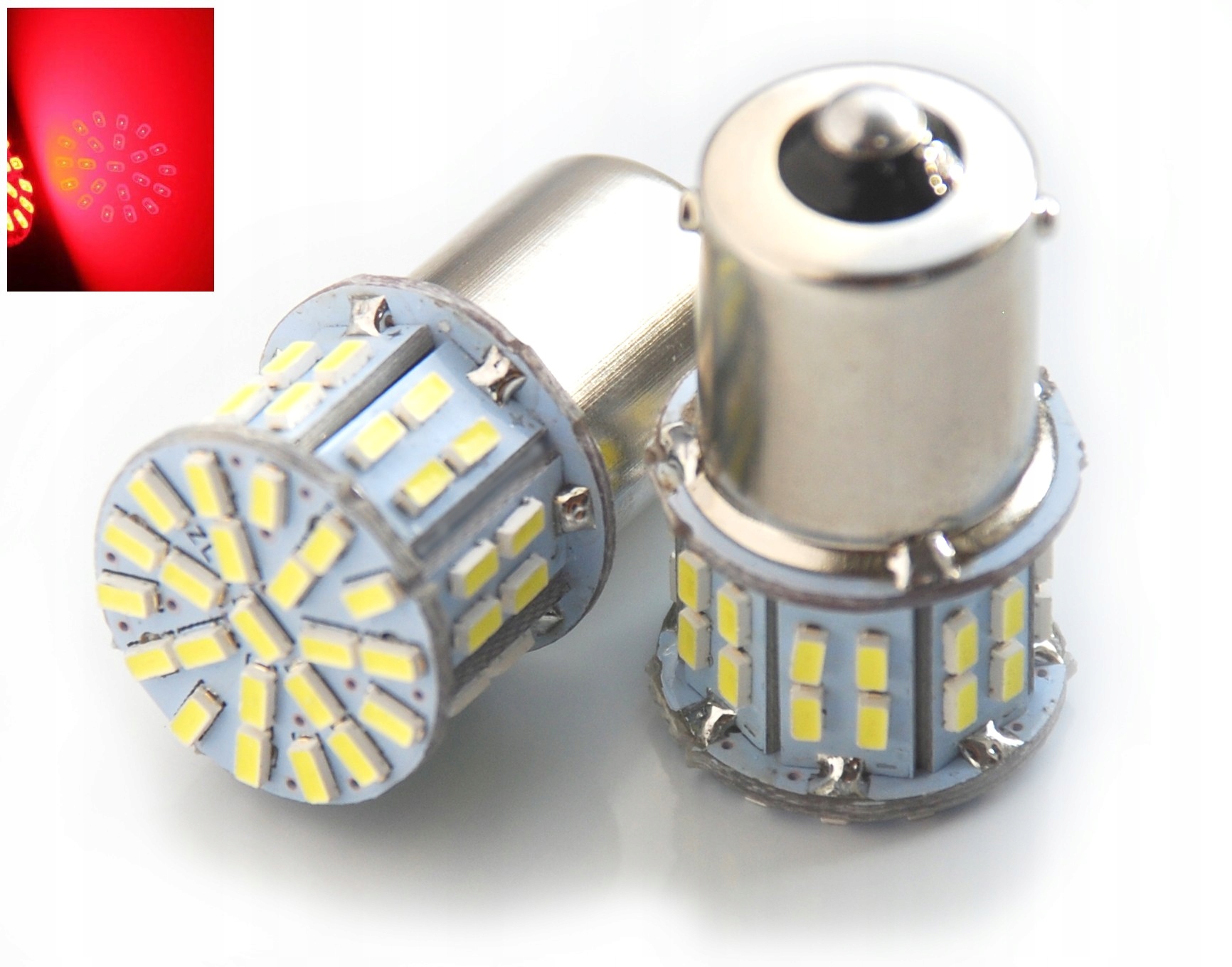 

24V Led BA15S 50 czerwony Smd P21W