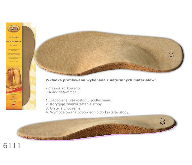 WKŁADKI DO BUTÓW PROFILOWANE PŁASKOSTOPIE 6111 R26 EAN (GTIN) 5902574221544