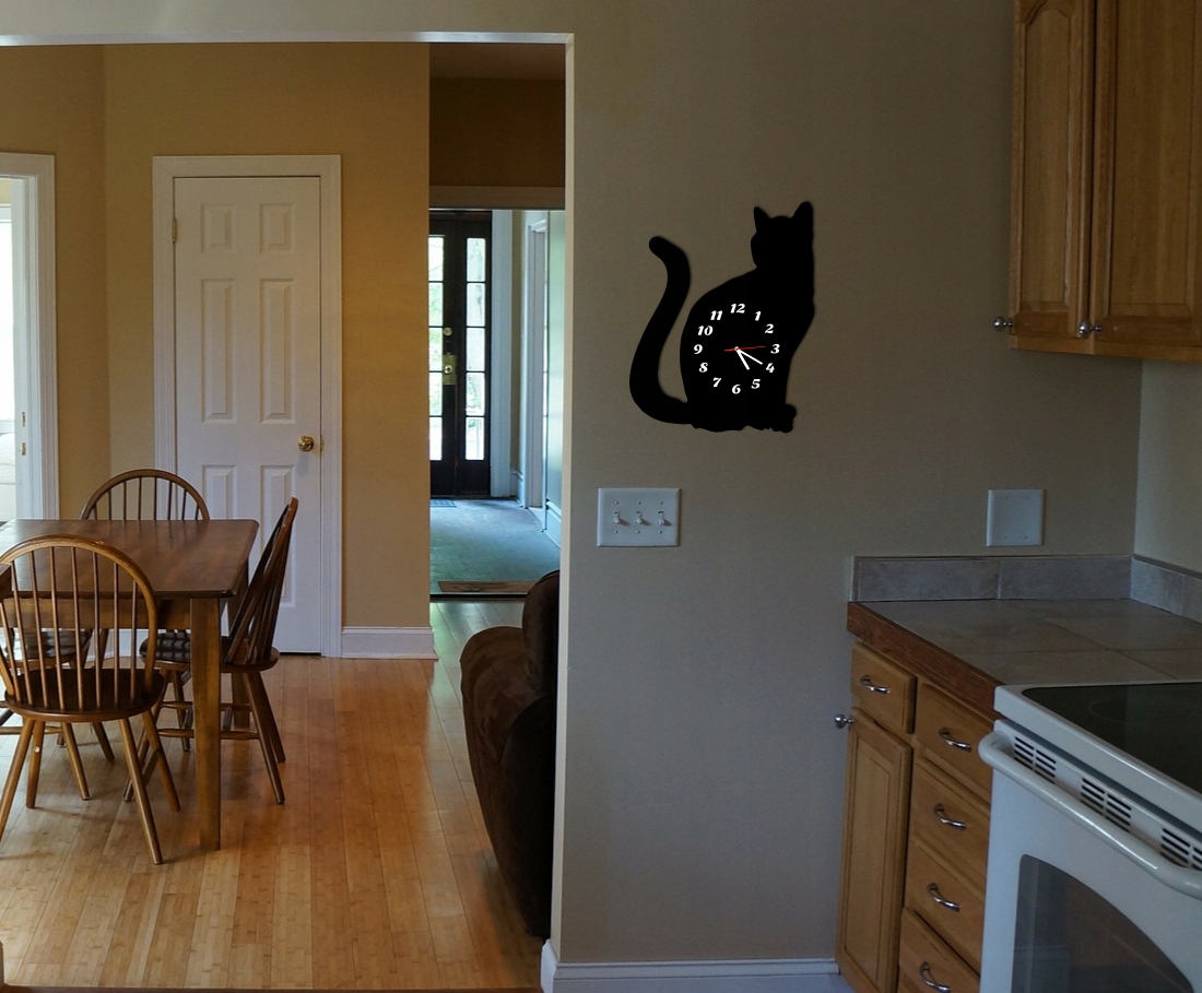 zegar ścienny kot kotek cichy duży 38 cm NOWOŚĆ 3D Bohater brak