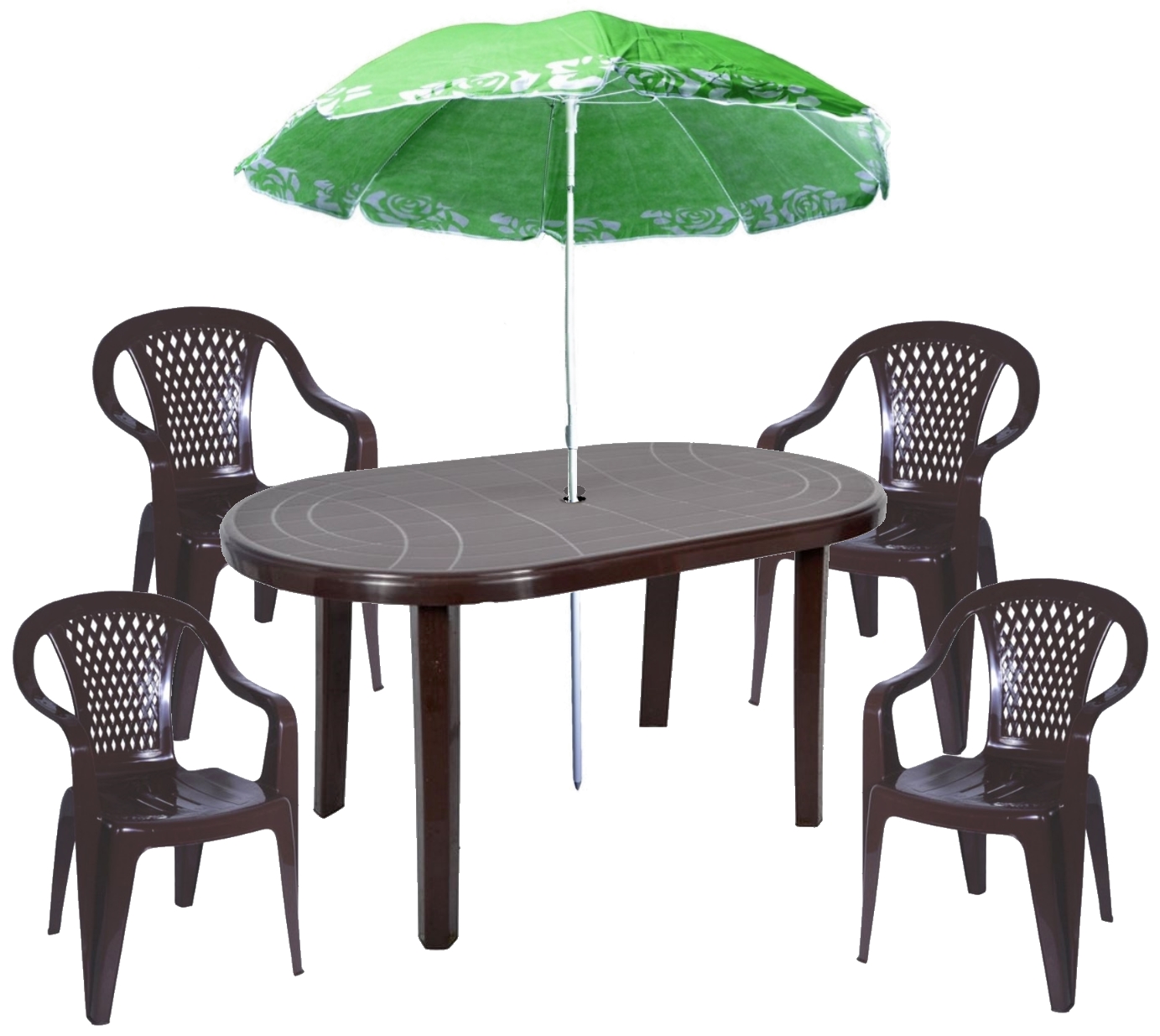 комплект стол стулья зонт
