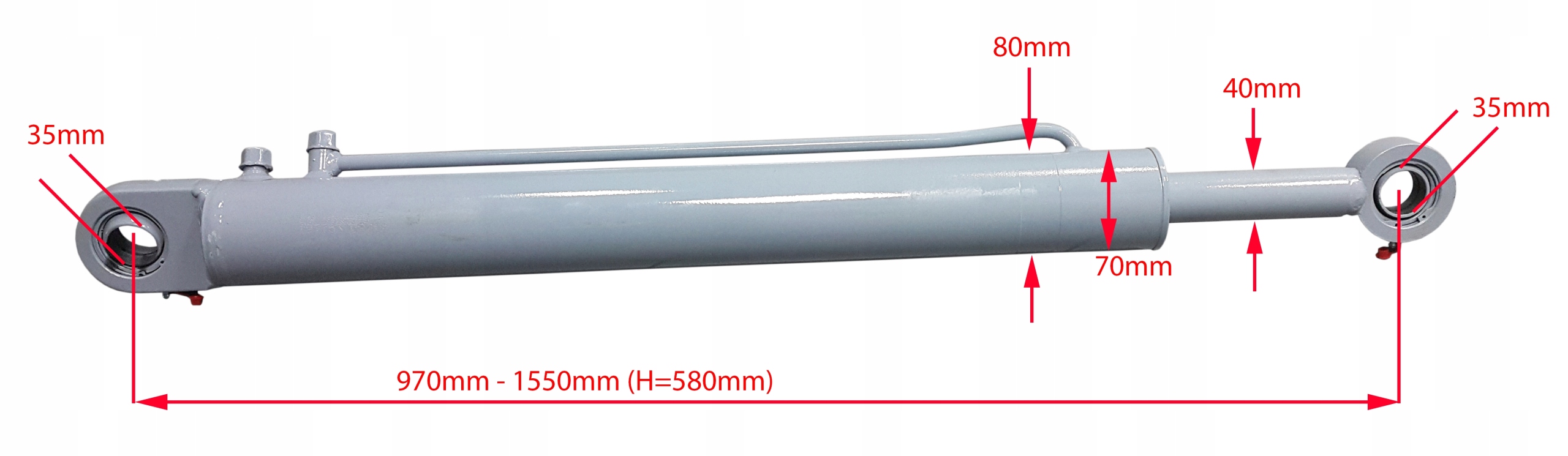 SIŁOWNIK HYDRAULICZNY CYLINDER 580 P METAL TECHNIK Numer katalogowy części 1455.SIL