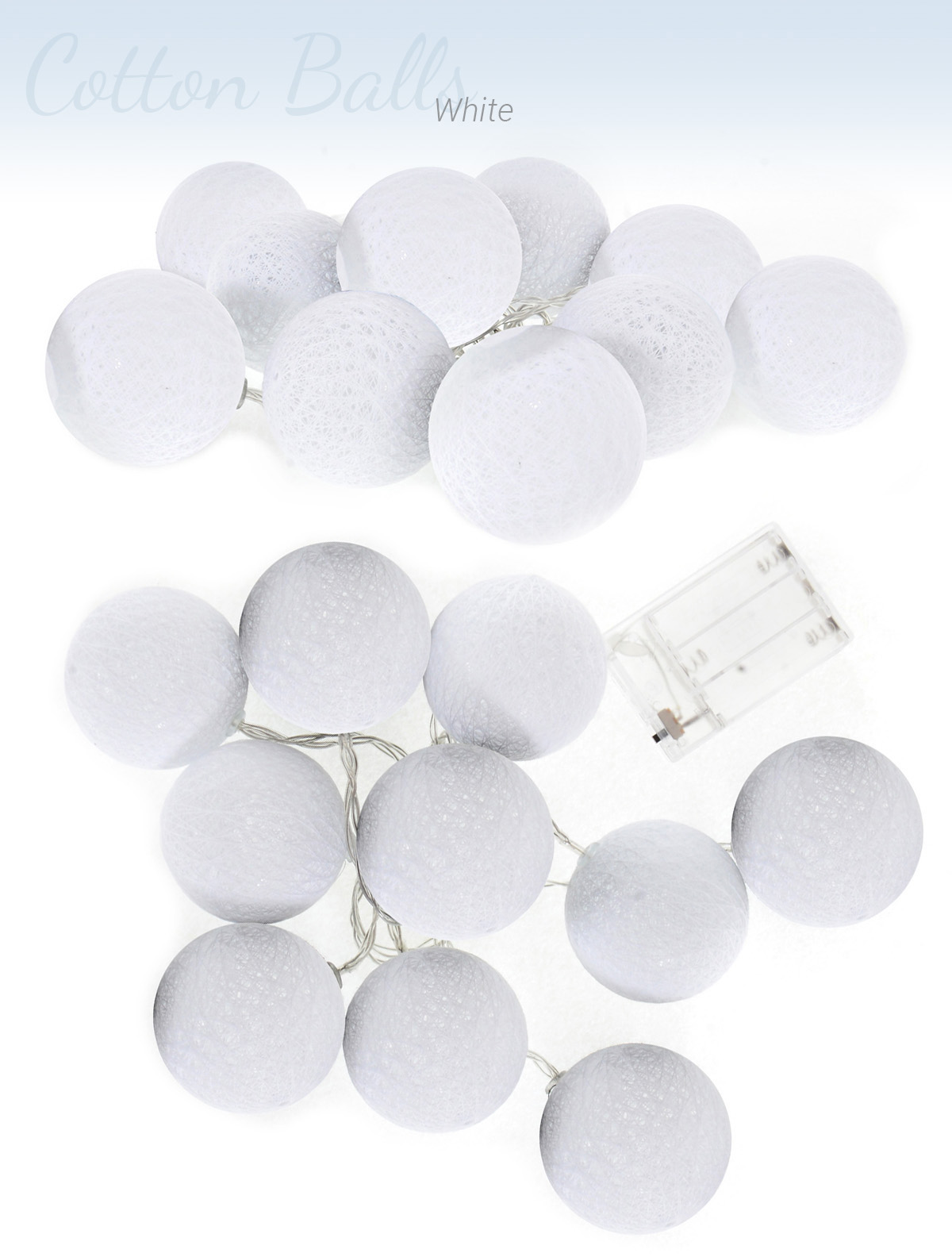 COTTON BALLS ŚWIECĄCE KULE LED 10 LAMPKI F1 Średnica kuli 6 cm