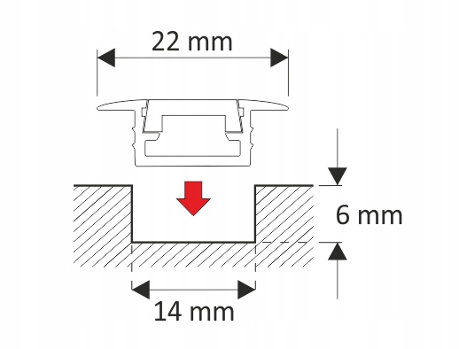 Profil ALUMINIUM wpuszczany do taśmy LED 2m biały Typ profil do LED
