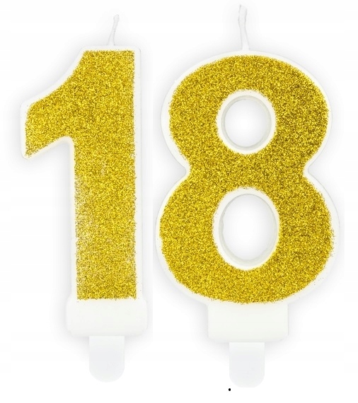 

Świeczki urodzinowe cyferka 18 złote