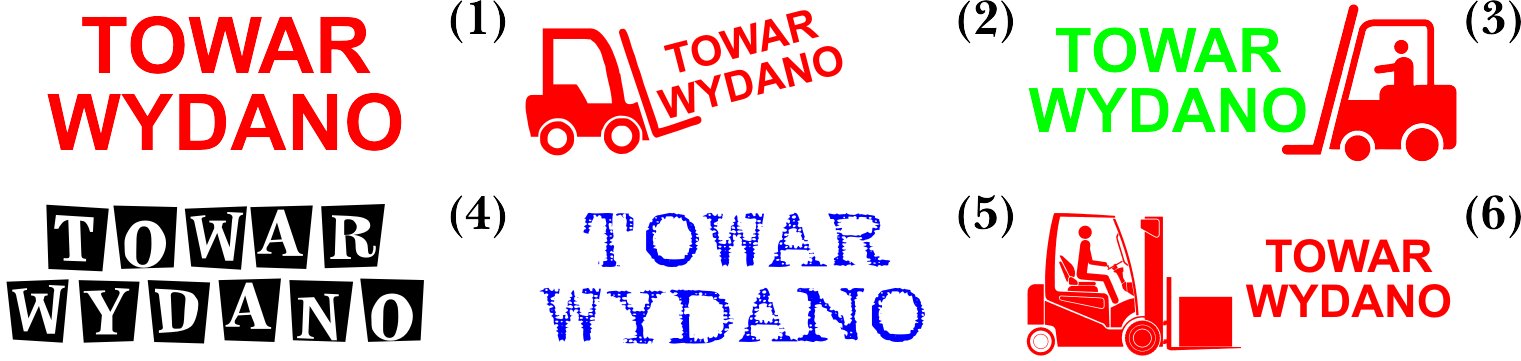 

Pieczątka automat Towar Wydano różne