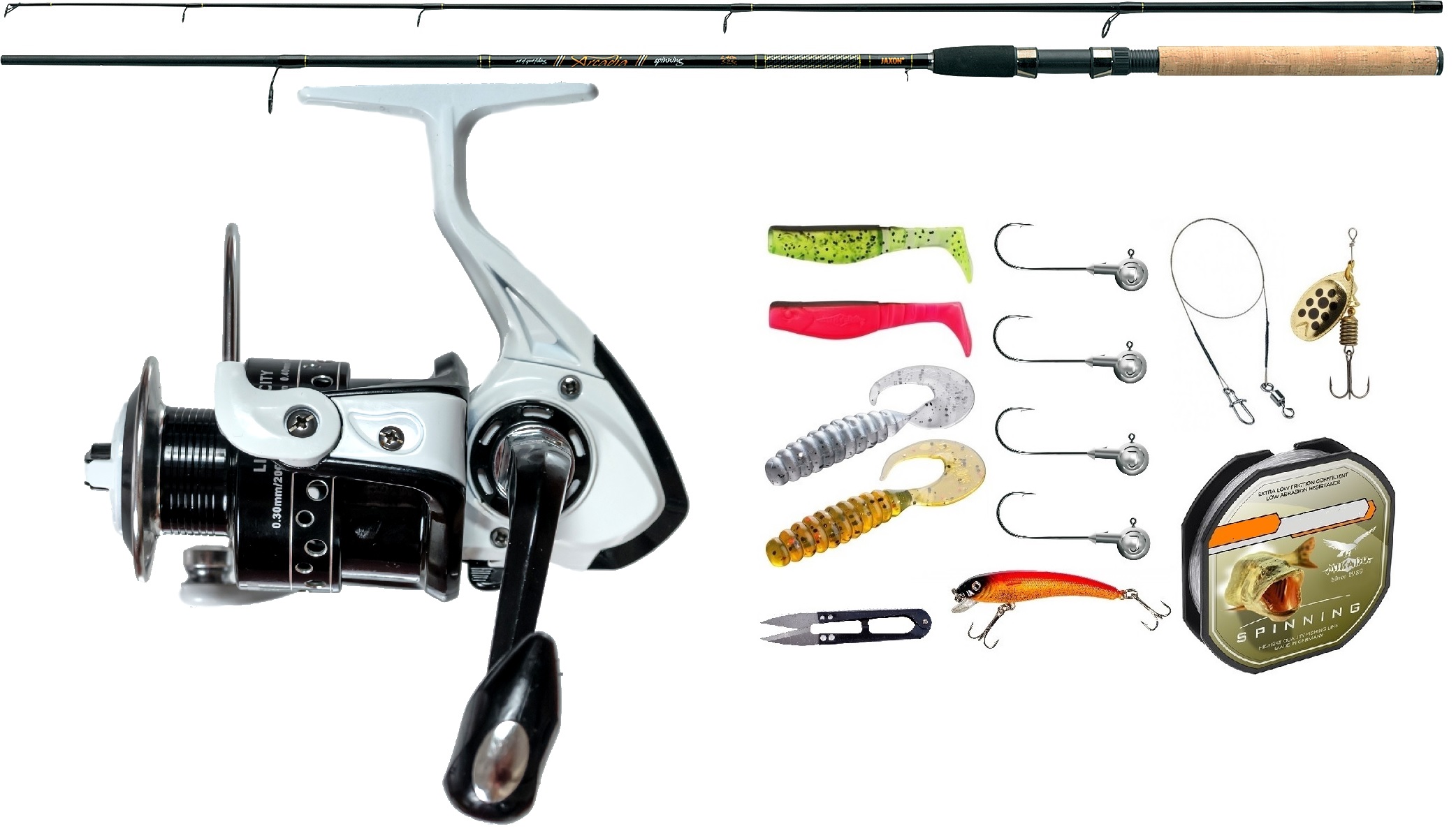 Jaxon Spinning 2,70m 10-40g Kołowrotek 8+1 Bb Żyłka wobler błystka