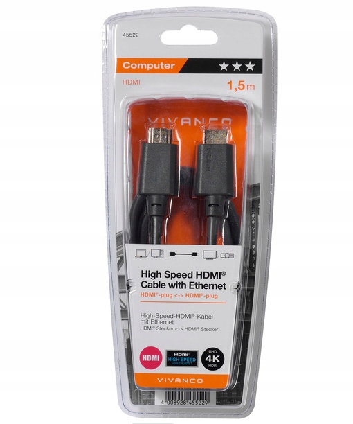 

Hdmi - Hdmi 1,5m 2.0 3D 4K Uhd/hdr 18Gbps Vivanco