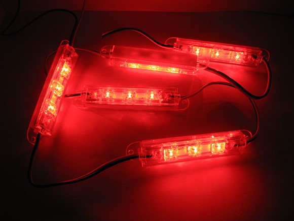 

moduł listwa panel led flux 12v czerwony taśma 3M
