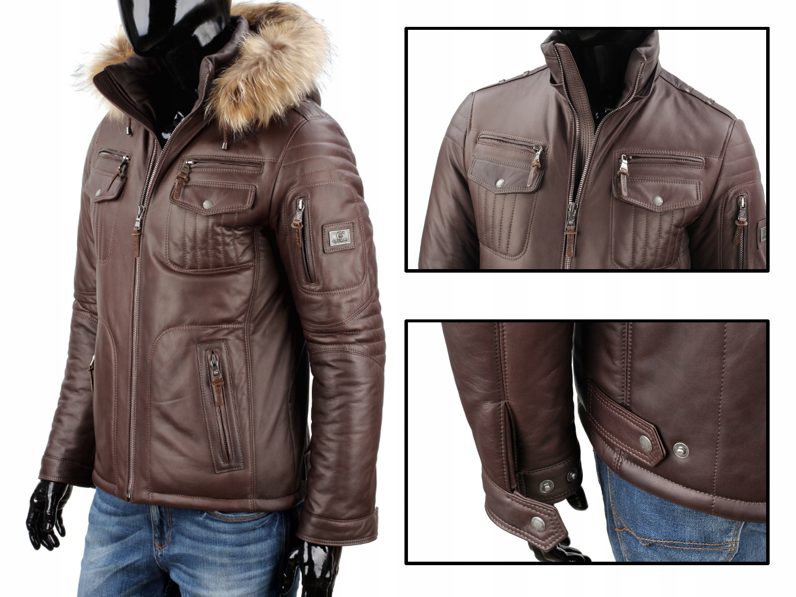 Kurtka Skórzana Ocieplana Męska DORJAN PTR124A XXL Rodzaj bomber