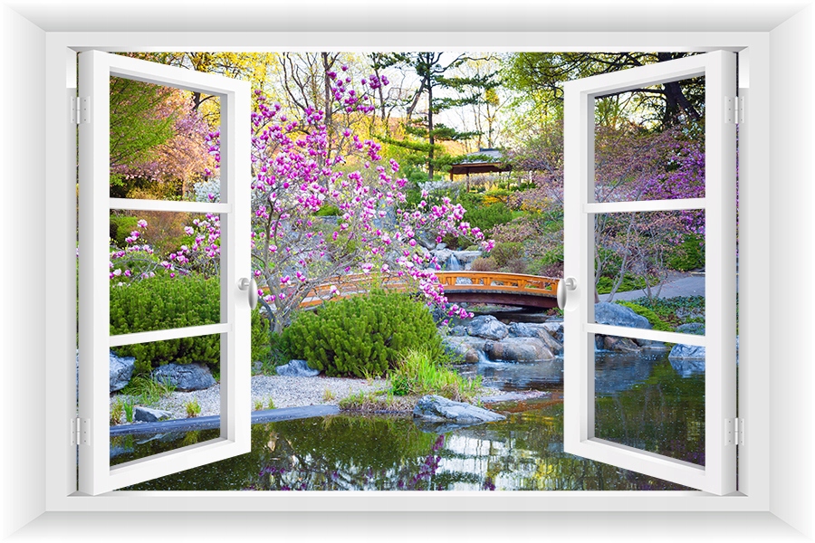 

Fototapeta Okno 3D Wodospad Widok Drzewa 150x100
