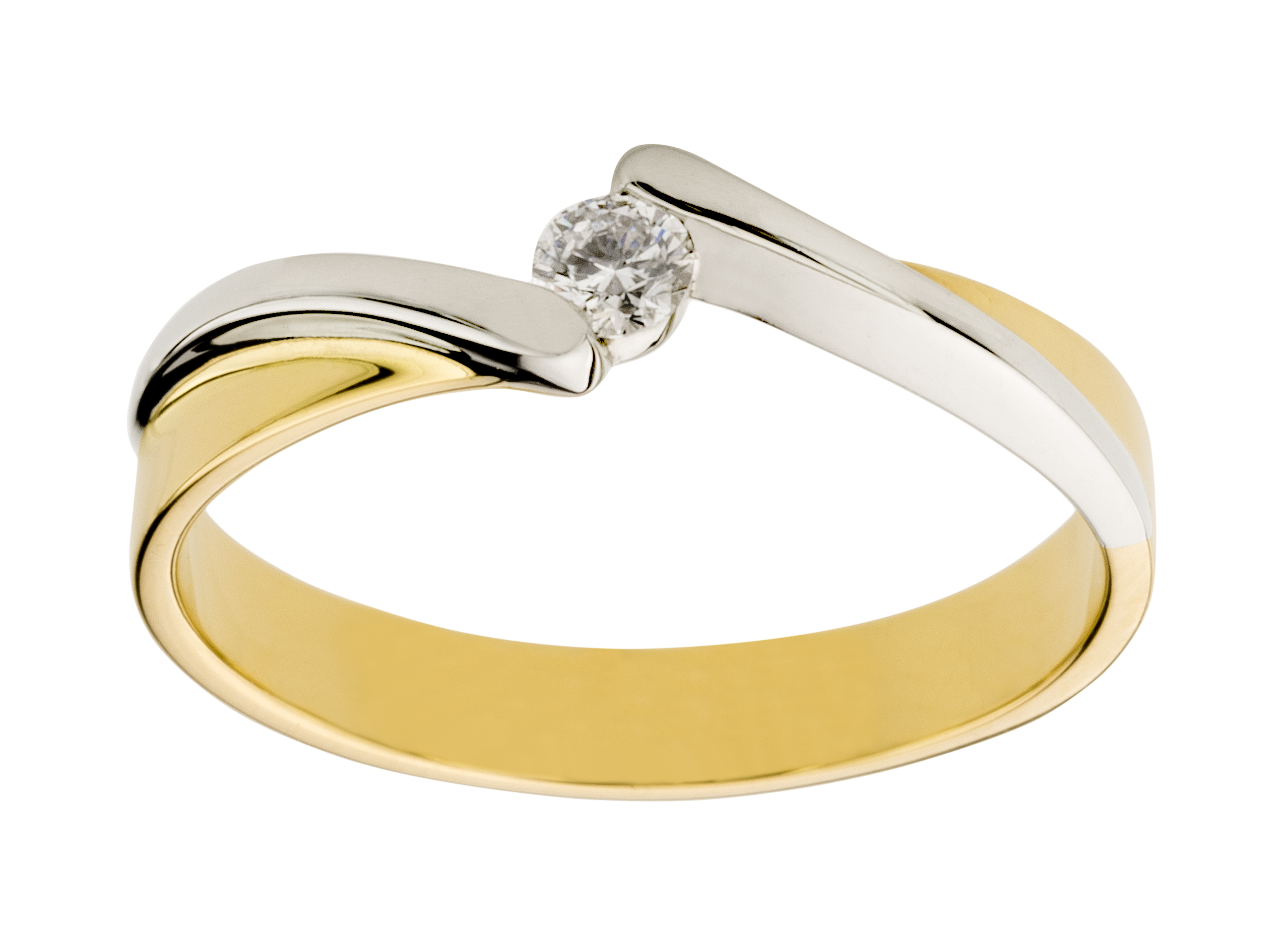 

Pierścionek Złoto Dwukolorowe 585 Brylant 0.10ct
