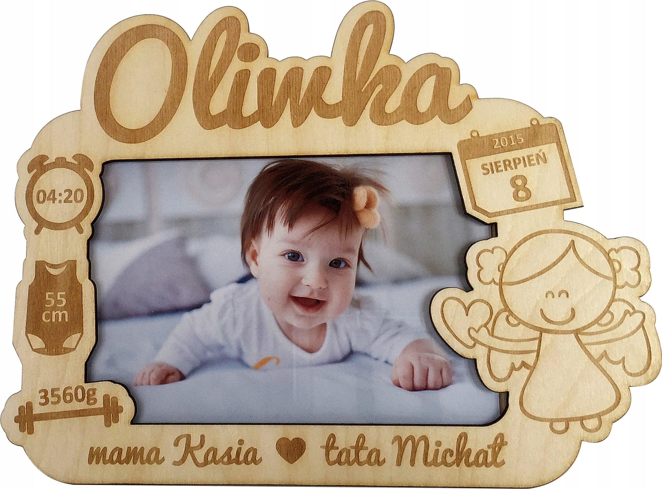 

Ramka na Zdjęcie drewniana Metryczka