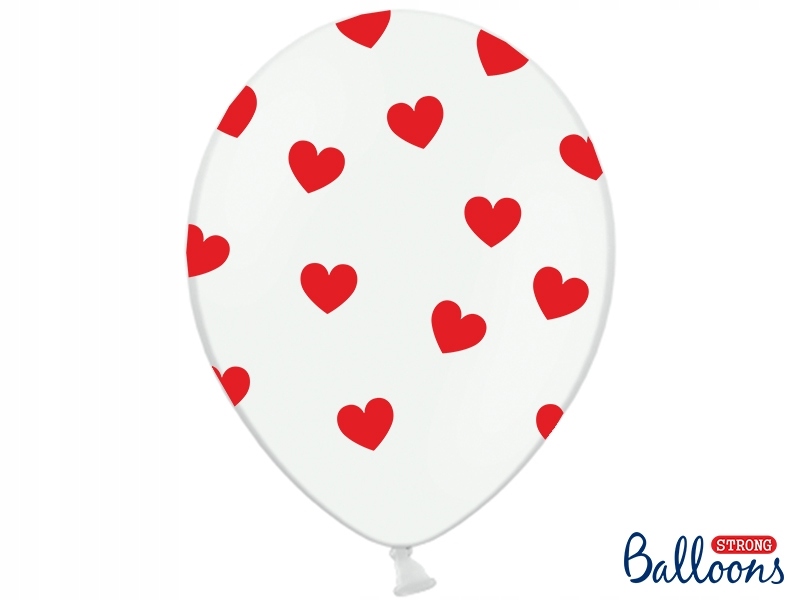 

Balony 30cm w Serca czerwone serduszka białe