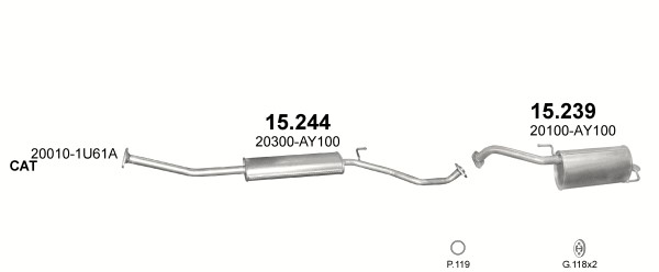 Tłumiki комплект Nissan Micra 1 , 0 + 1 , 2 + 1 , 4 02 - 03r . Производитель запчасти Polmostrów foto 0