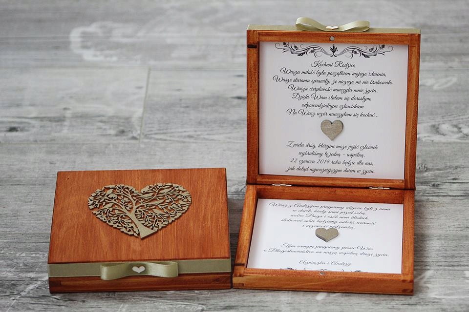 Zaproszenie dla rodziców na Ślub, błogosławieństwo Kolor dominujący złoty