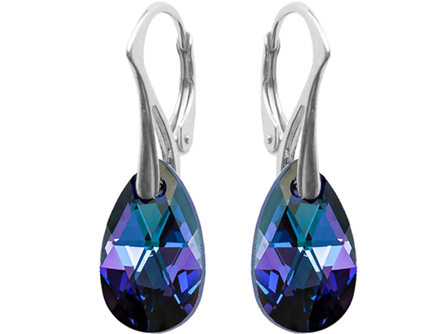 

Kolczyki Swarovski Migdał 16mm Heliotrope