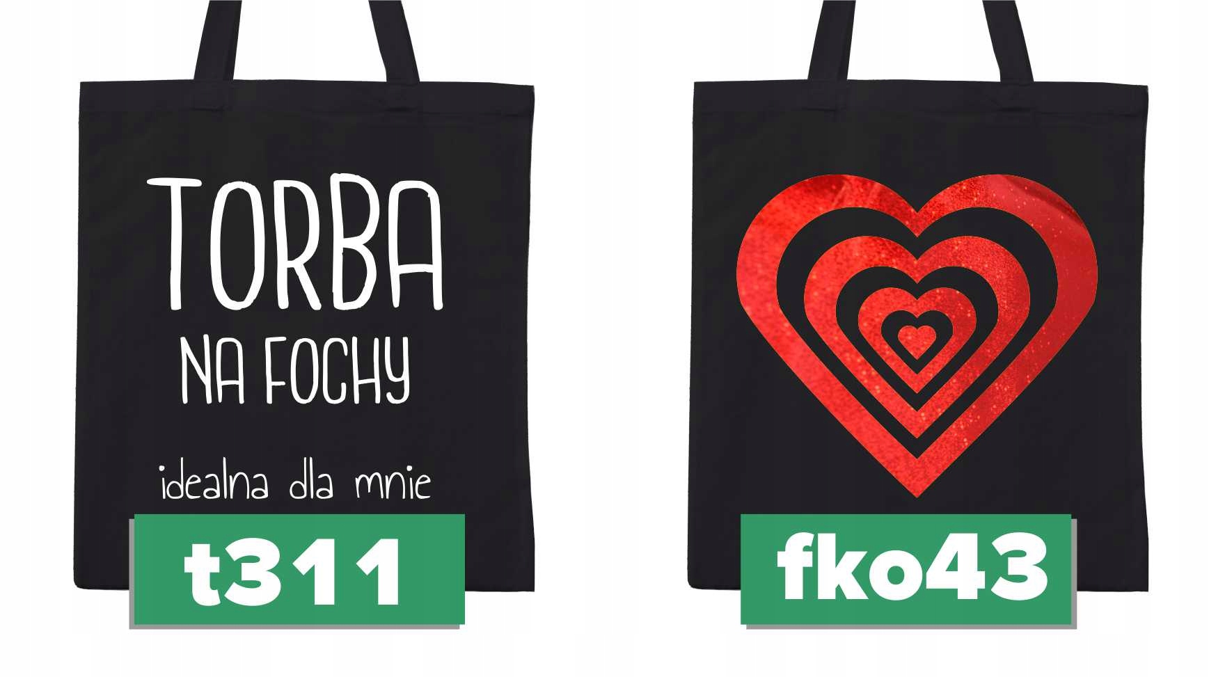 TORBA CZARNA Z ZAMKIEM DZIEŃ KOBIET PREZENT EKO Wielkość duża (mieszcząca A4)