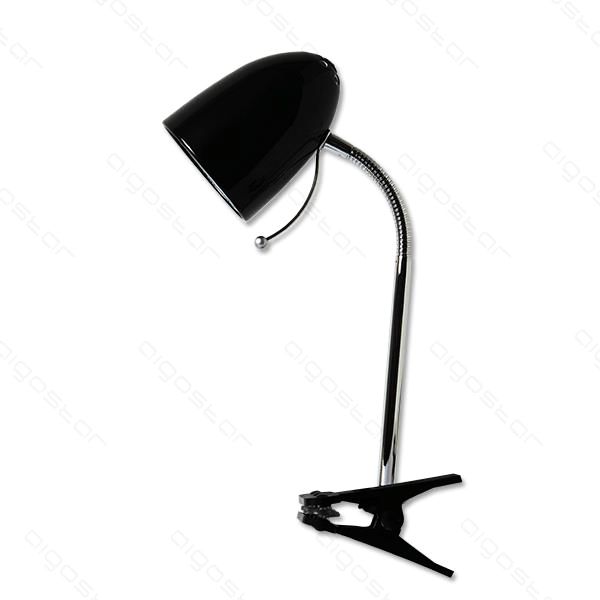 Stolná lampa E27 stolová lampa s klipom ČIERNA