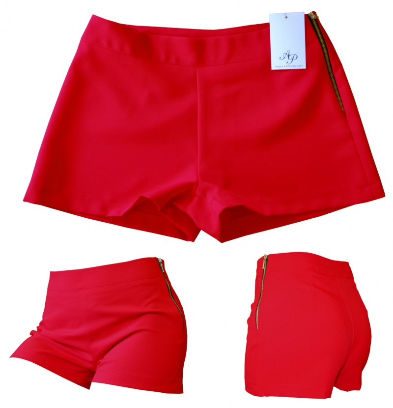 

M Spodenki szorty Zip 38 wysoki stan Czerwony