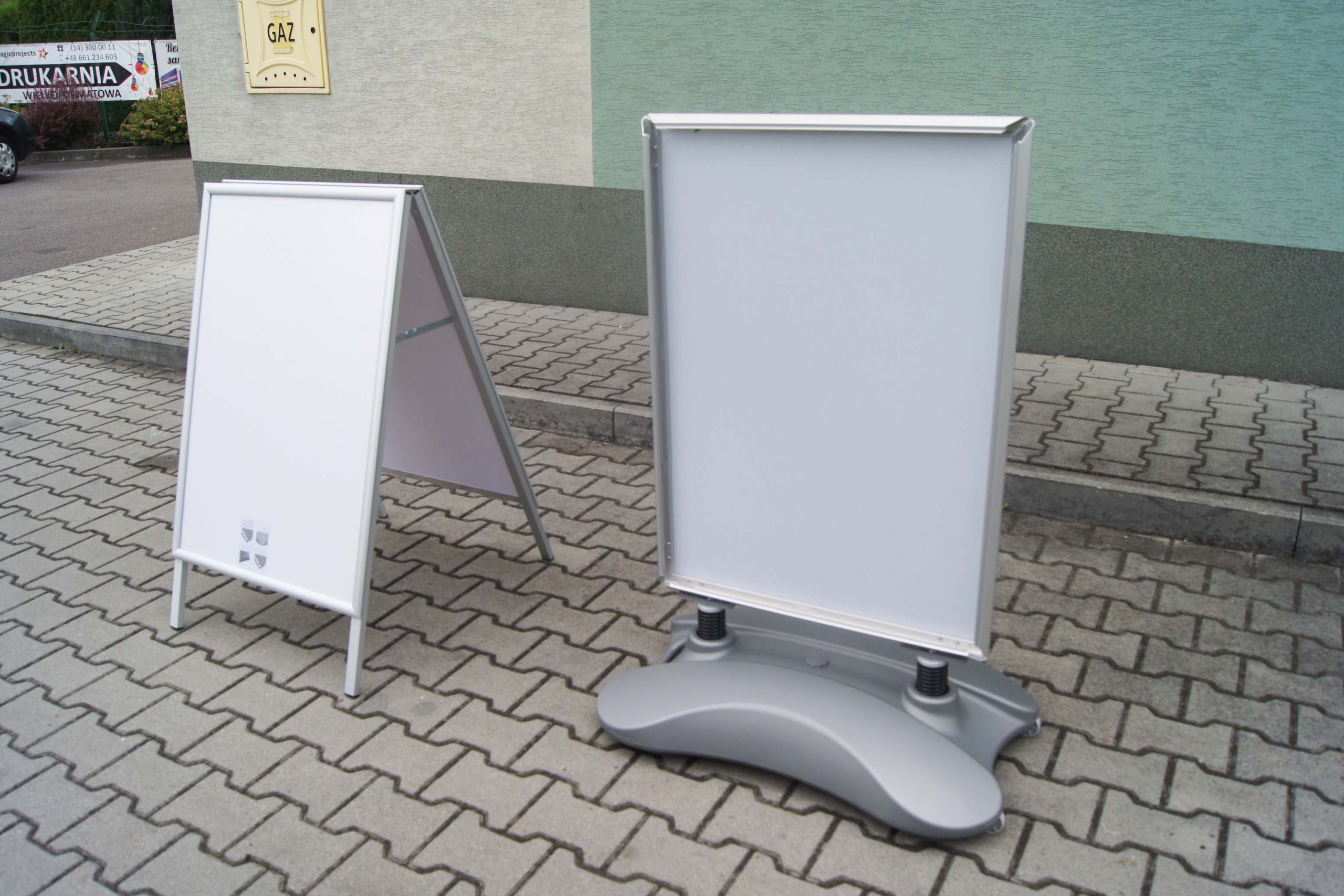 POTYKACZ REKLAMOWY A2 dwustronny OWZ plakat FOLIA, ekspozytor menu Wysokość produktu 59 cm