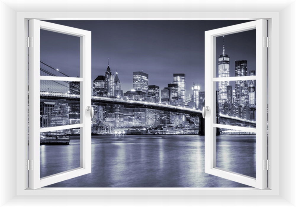 

Fototapeta Okno 3D Most Miasta Widok 195x130