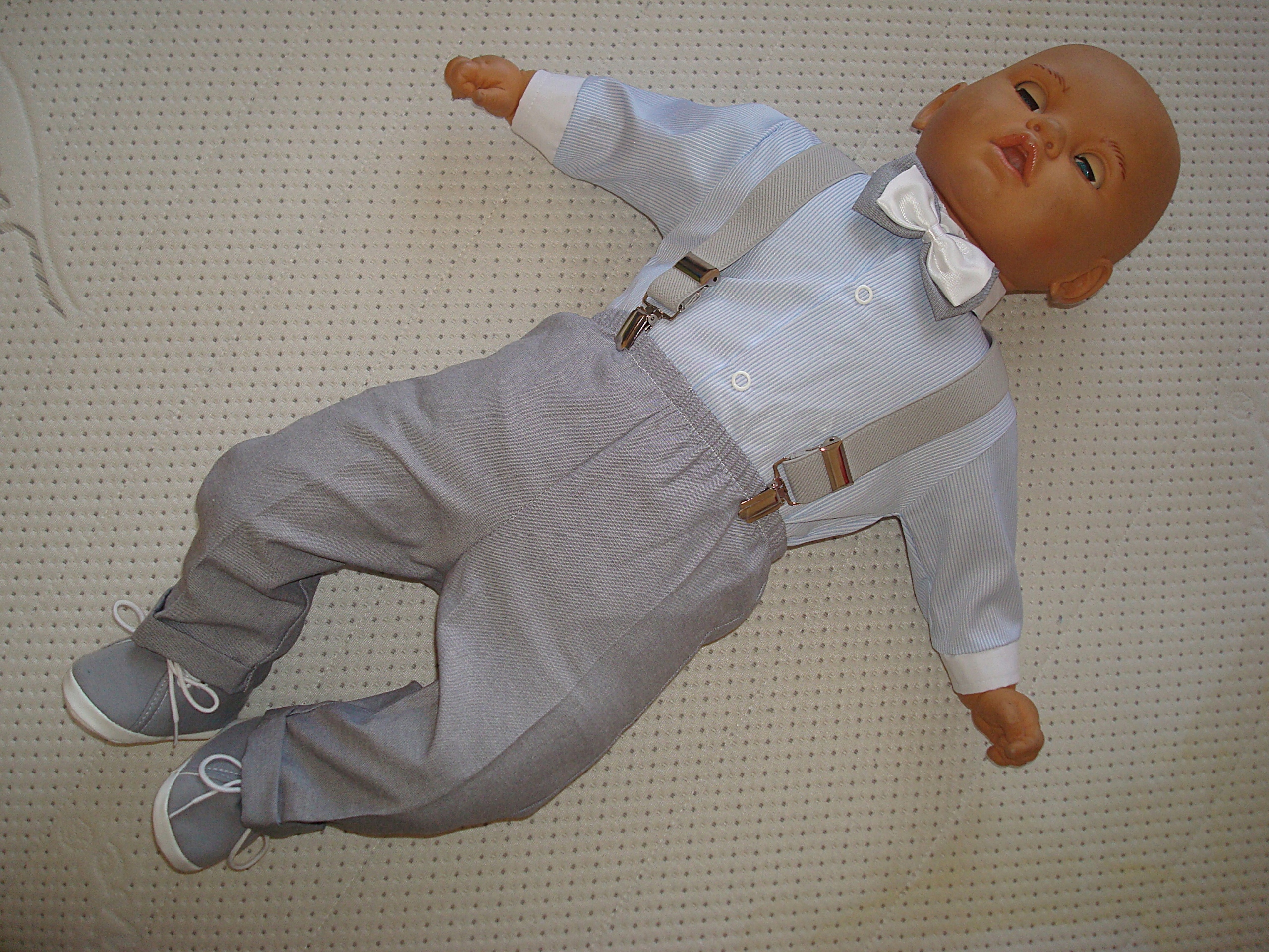 ZIMA SPODNIE OCIEPLANE KOMPLET DO CHRZEST r.62 Marka bez marki