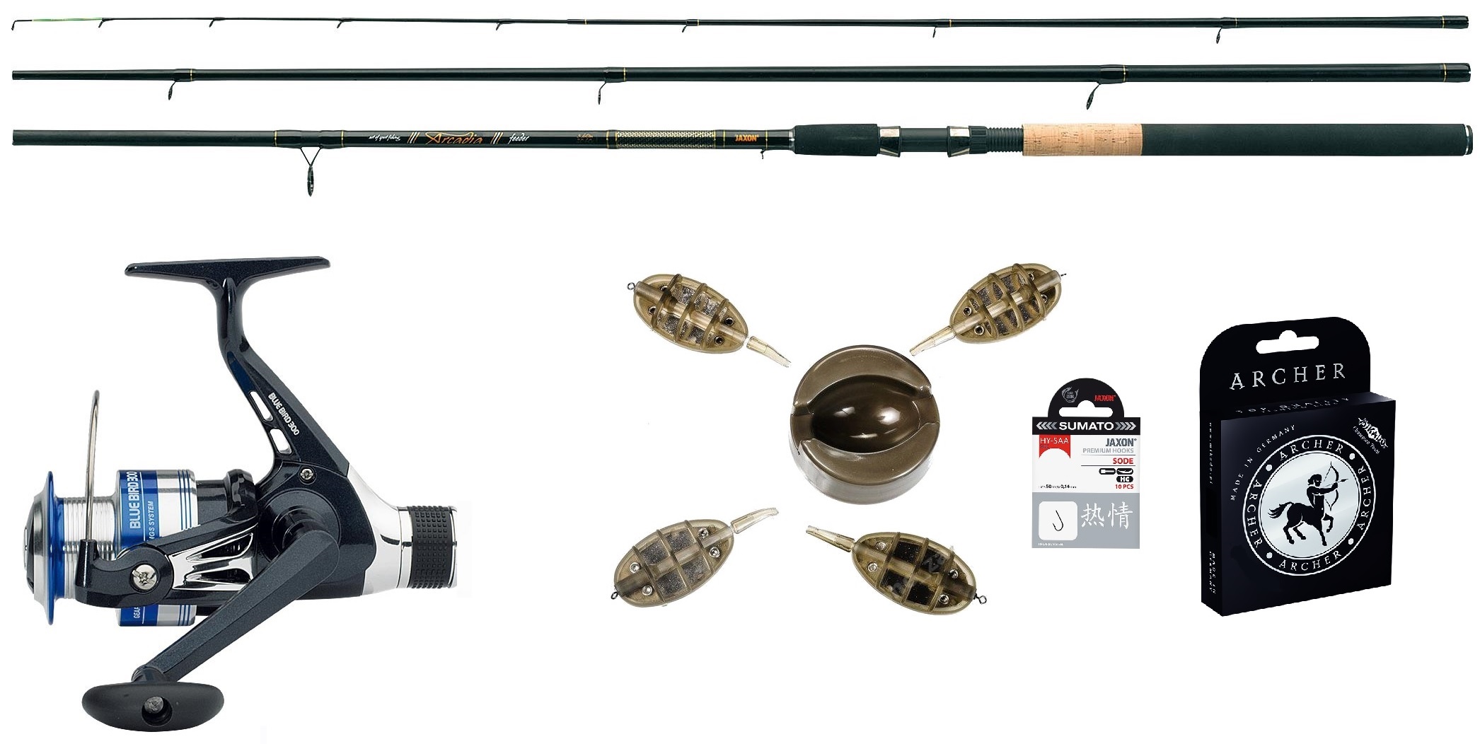 Zestaw Do Metody Wędka Feeder 3,6 Jaxon Kołowrotek