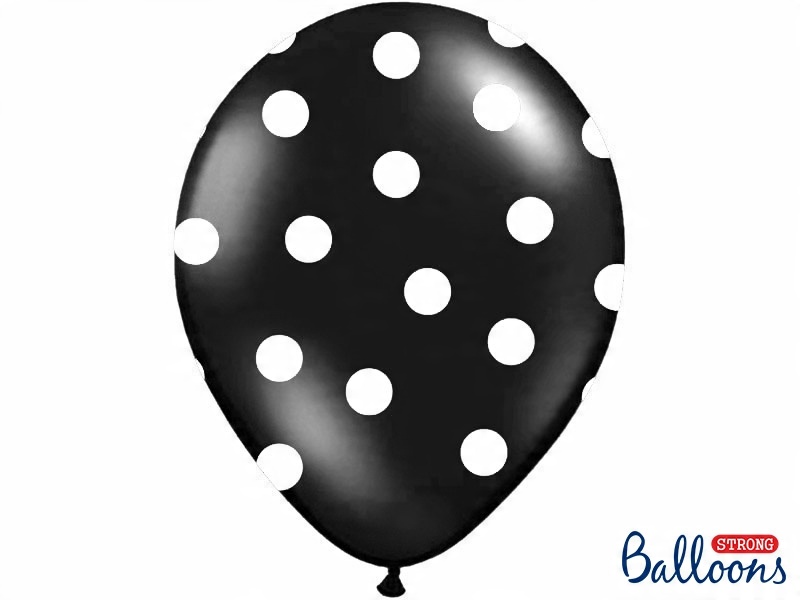 

balon 30cm czarny w kropki baby girl wesele ślub