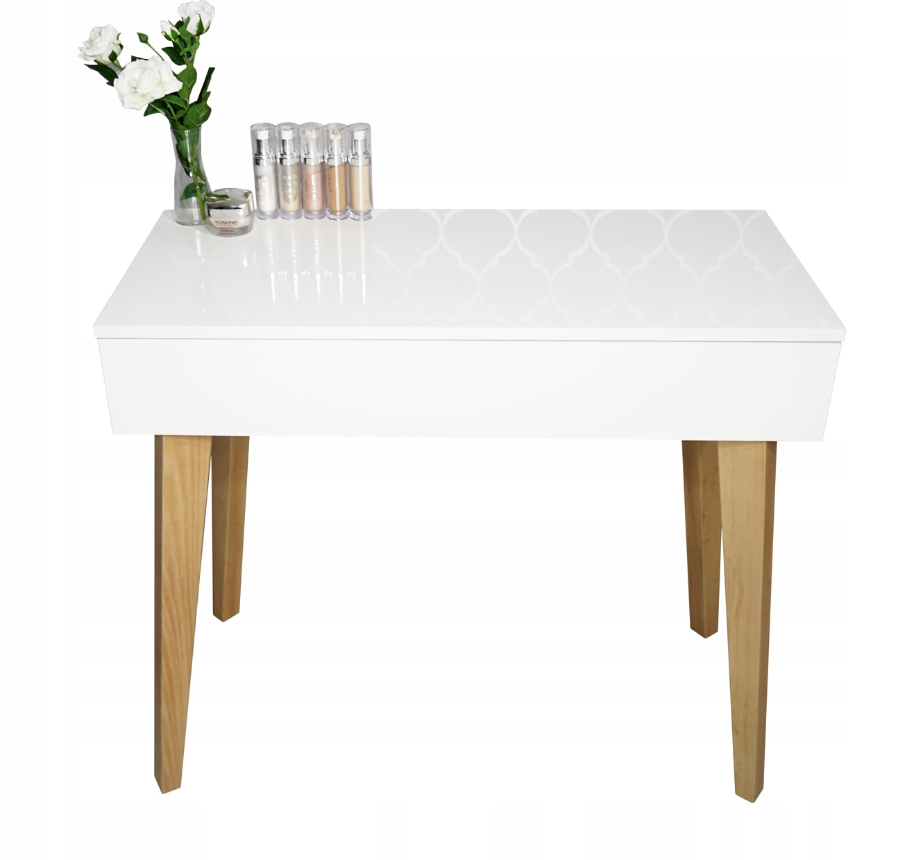 Biela Toaletka, Škandinávsky Štýl, Drevené Nohy