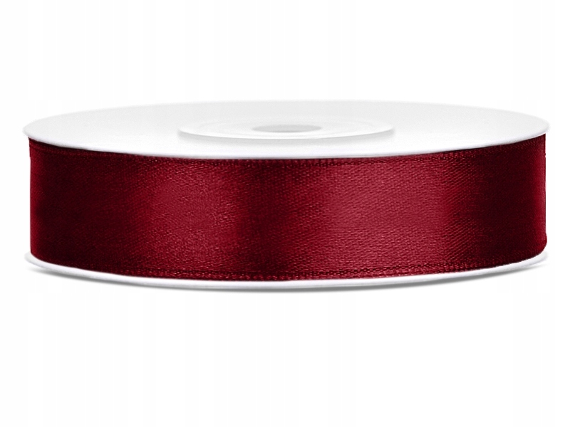 

Tasiemka Wstążka Satynowa bordowa 12mm x 25m
