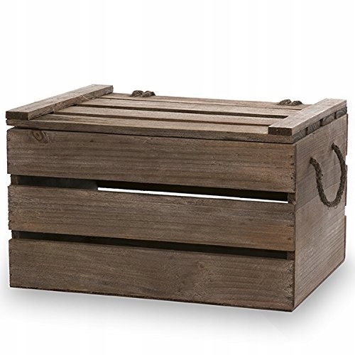 Skrzynka drewniana z pokrywą kufer pudło Vintage Kolor mebla odcienie szarości