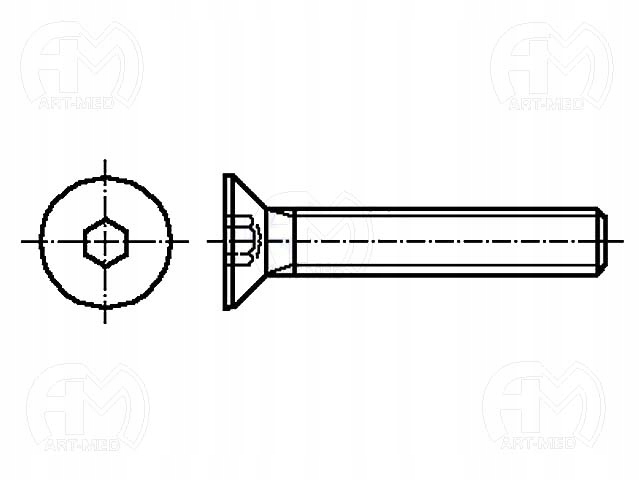 Śruba z poliamidu stożkowa; Imbus; M6x12mm-1szt Producent Inna