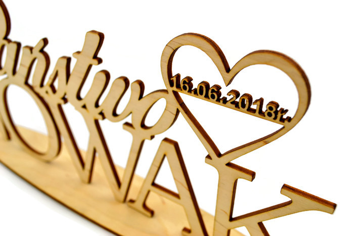 Napis nazwisko data na stół Pary Młodej drewniany Kod producenta NAP-ST-dr