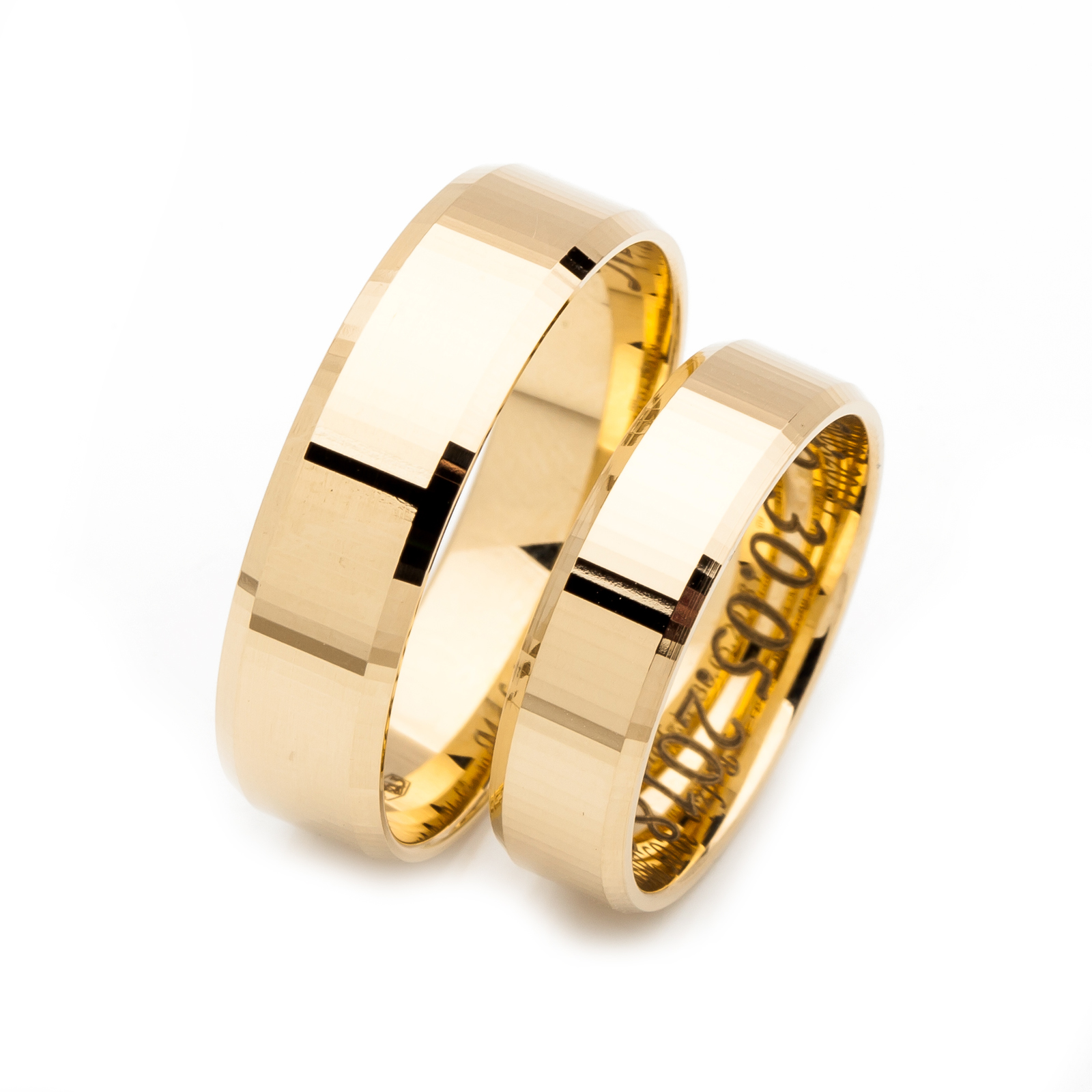 Zlaté Prsteny 14K Fazované Čočka id A-122