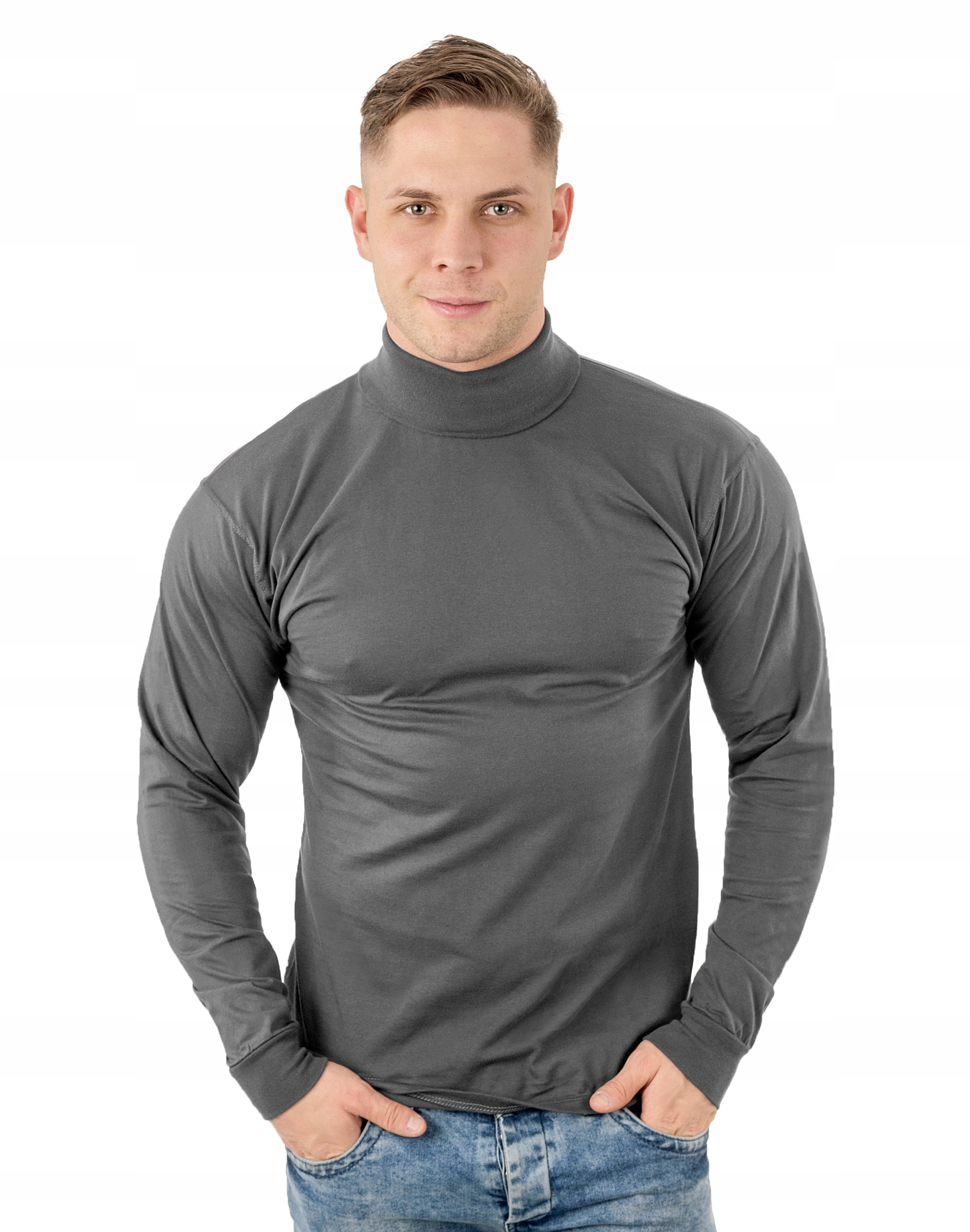 

Elegancki Sweter Golf Męski Golfy Wxm XXL stalowy