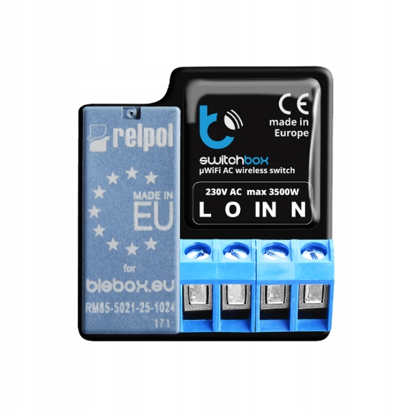 

Przekaźnik 230V WiFi SwitchBox Blebox