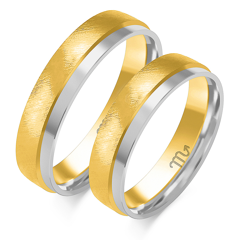 Zlaté 14K Elegantní Snubní Prsteny OE-106A