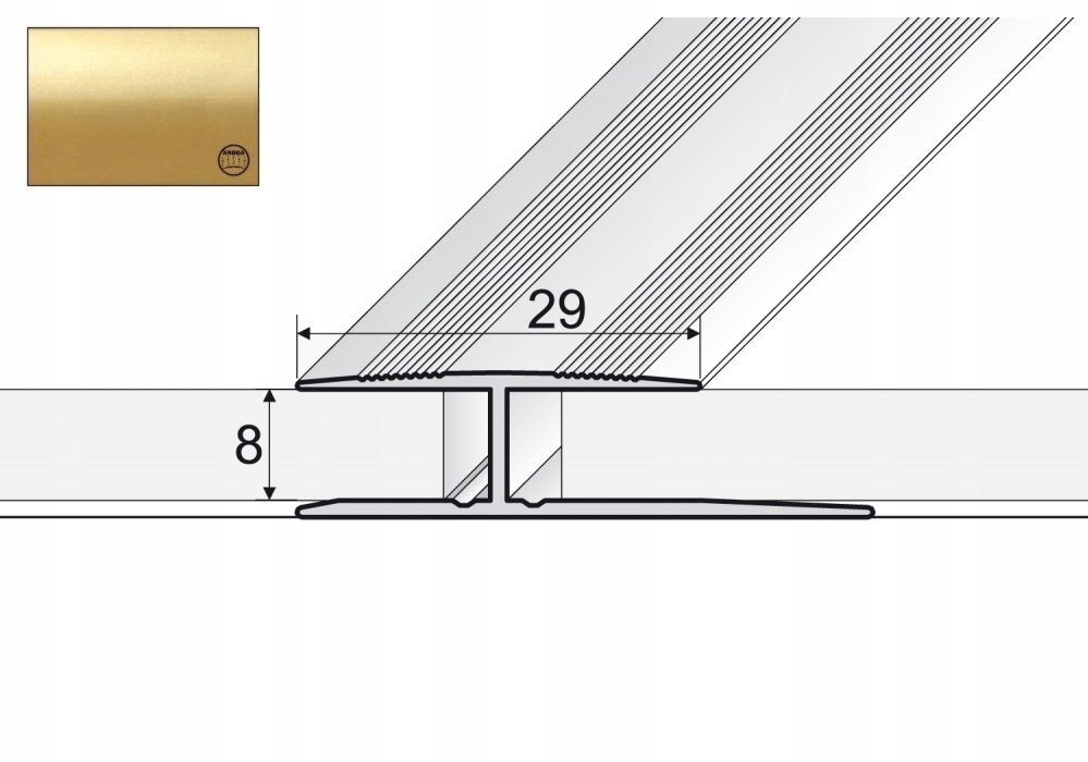 

A61 Listwa aluminiowa progowa łącząca 90cm Złoto