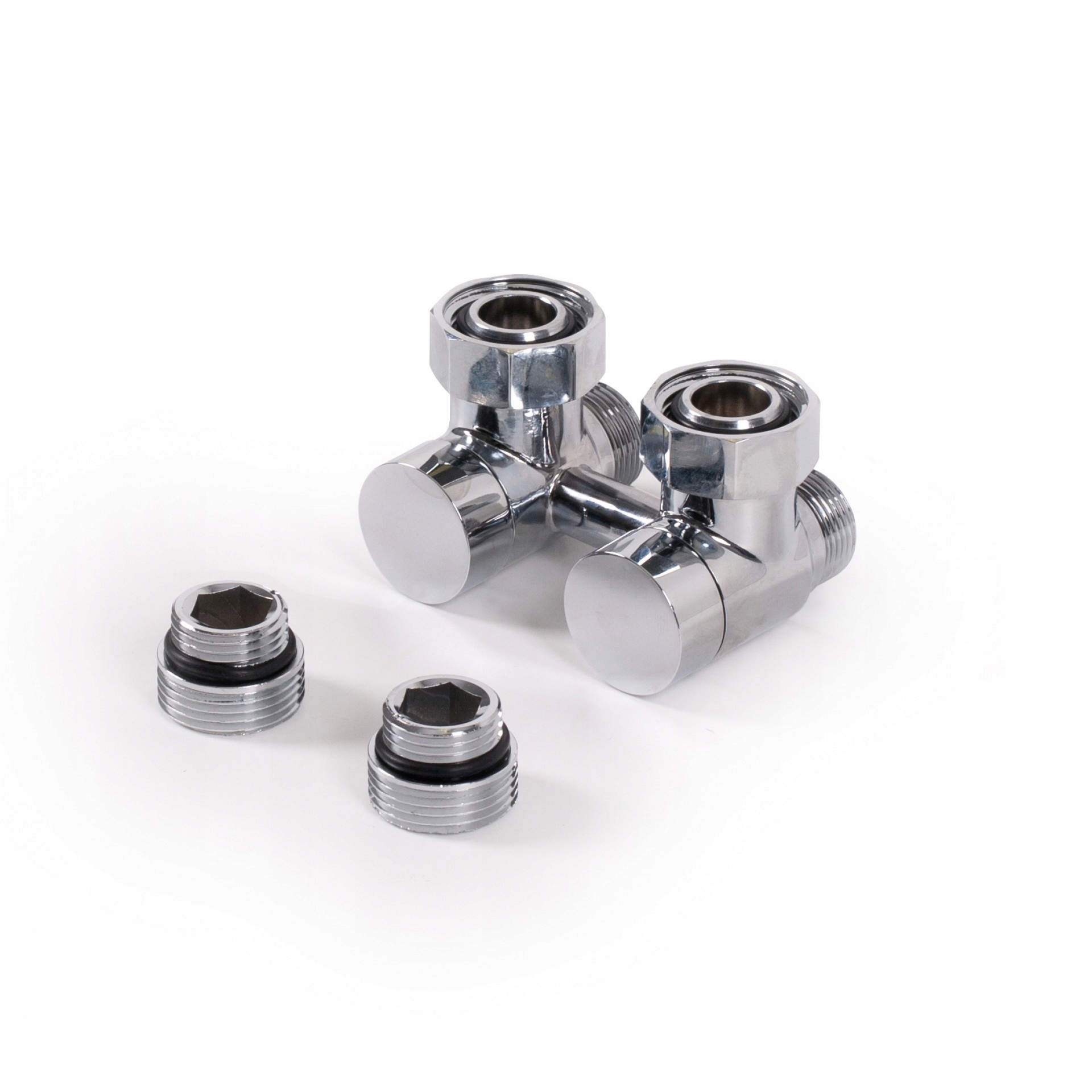 Uhlová Prípojka ventilu spodného napájania Gz 3/4" alebo Gw 1/2" Chróm Poletti