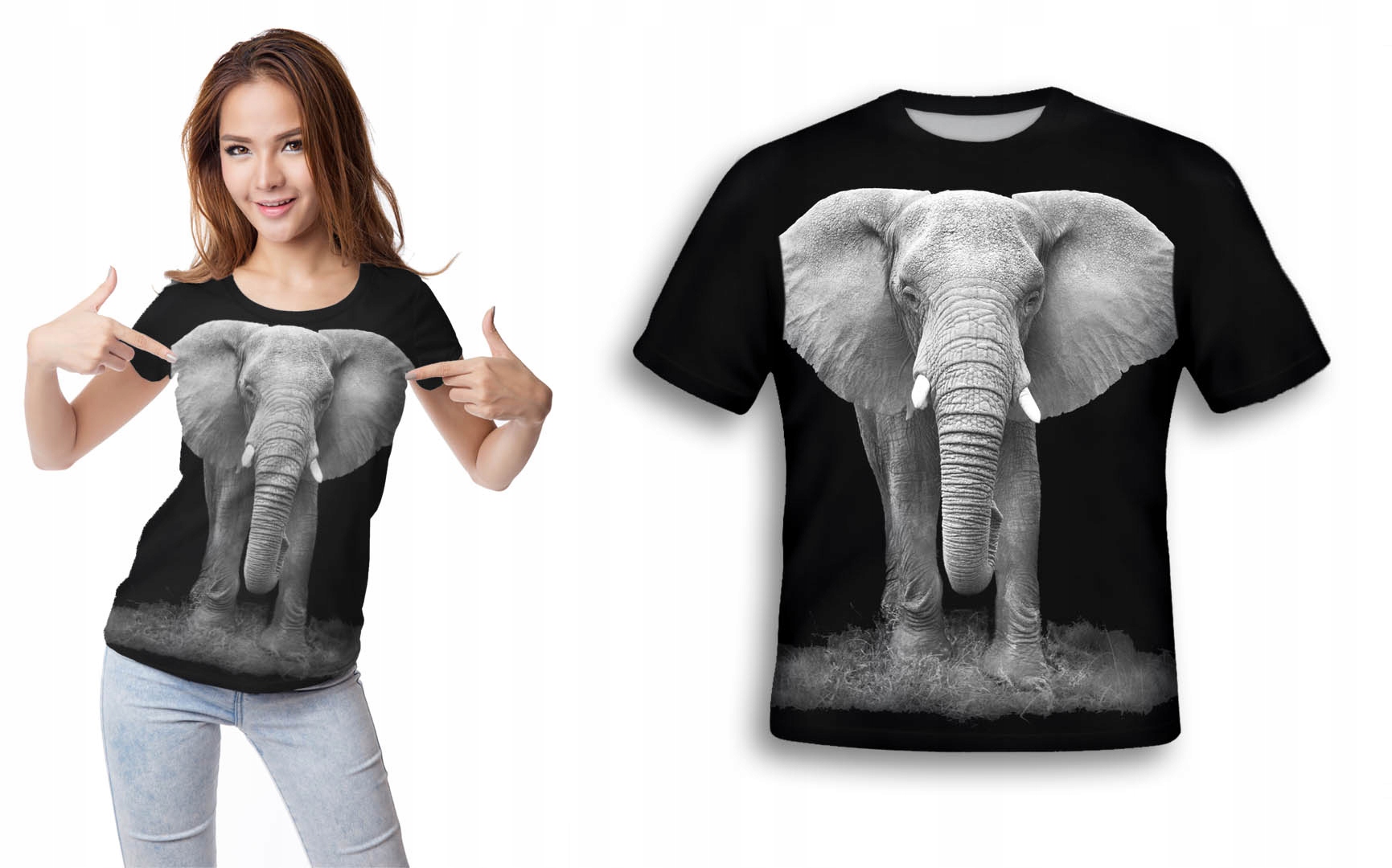 

Koszulka Fullprint Piękny Słoń L Grafika 3D