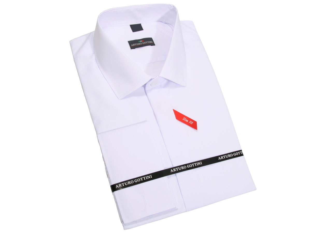 

Koszula Biała Gładka Na Spinki 36 170-176 Slim