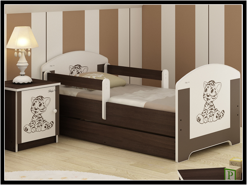 Łóżko OSKAR BABY BOO 140X70 MAT.PK+SZUFLADA WZORY! Kolekcja Oskar