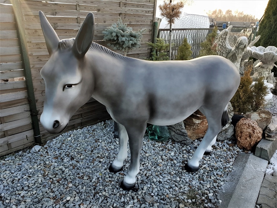 FIGURKA OGRODOWA - SIWY OSIOŁ STOJĄCY XXL model II Typ rzeźba (figura)