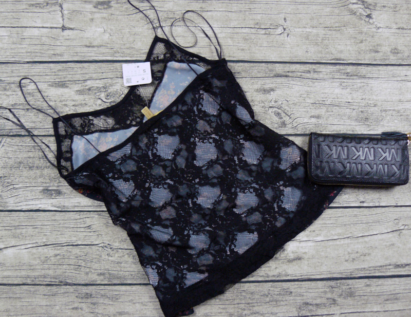 ZARA NOWA WZORZYSTA BLUZKA TOP KORONKA WZÓR S Wzór dominujący kwiaty