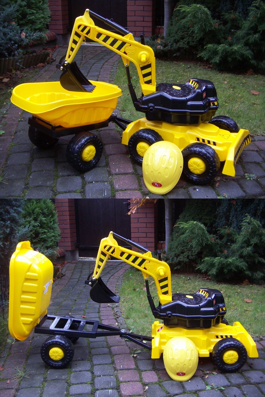 POLSKIE WIELKIE KOPARKI +PRZYCZEPKA +KASK +KLOCKI Efekty ruchowe