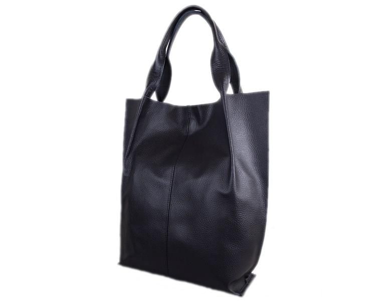 TOREBKA SKÓRZANA SHOPPER SKÓRA CZARNA A4 Płeć kobieta