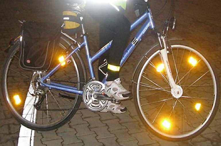 4x ODBLASK NA SZPRYCHY DO KOŁA WCISKANY NA WCISK Model ODBLASK POMARAŃCZOWY