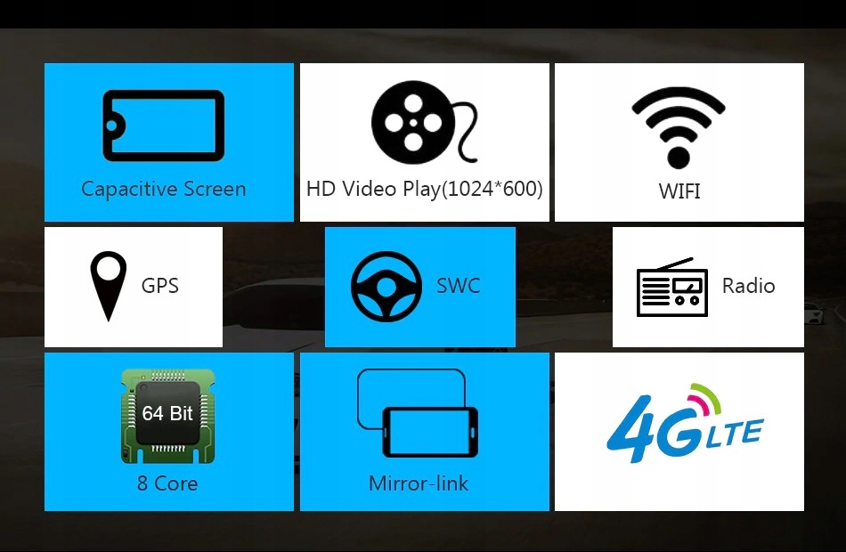 Uniwersalne radio 1din Android 9 4G RAM WiFi GPS Model 1Din