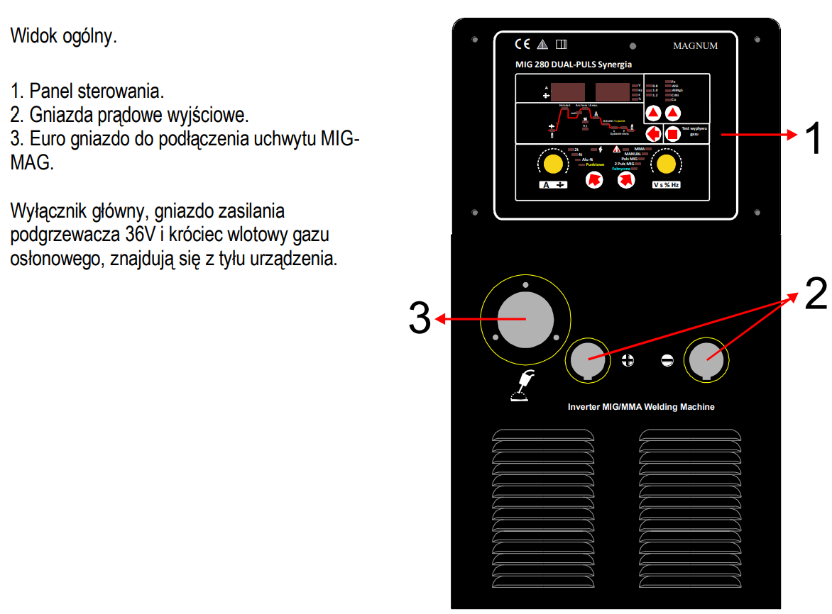 SPAWARKA INWERTEROWA MIG/MAG MAGNUM 280 DUAL PULS Rodzaj inny